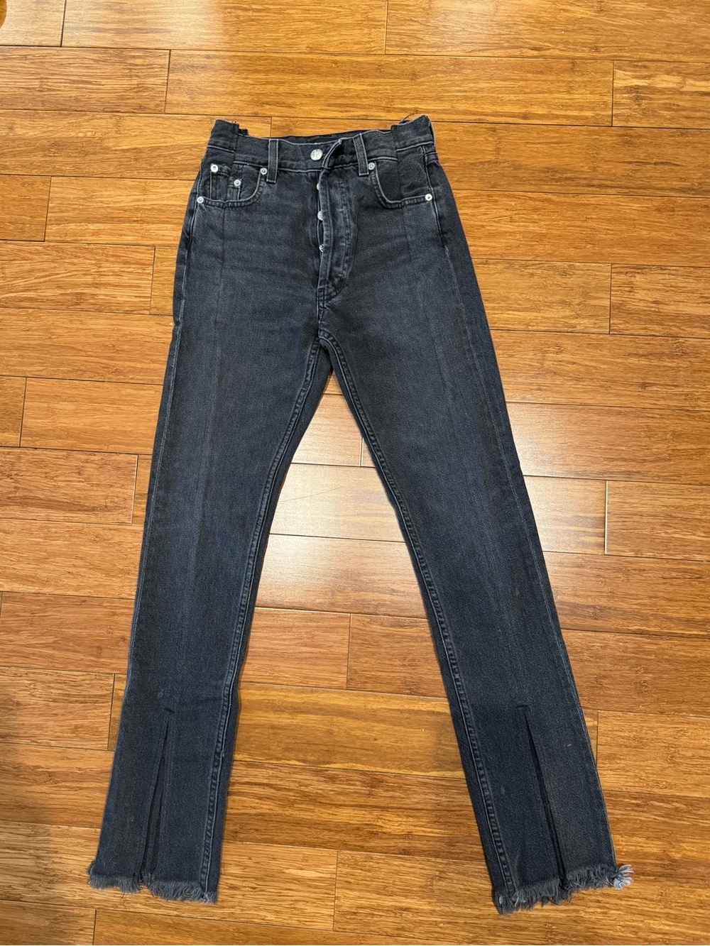 EB Denim Straight Leg Split Hem Jeans - Picture 2 of 8